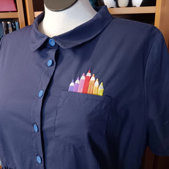 Harkel "Pencil Me In" Rainbow Colored Pencil Dress - Picture 5 of 14